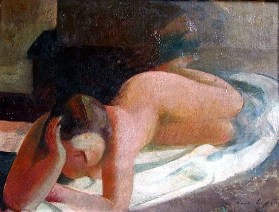 Karel Souček : Ženský akt, 1940; olej na plátně; GHMP