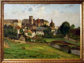 Chittussi, Pohled na zámek v Jindřichově Hradci, 1890, Národní galerie v Praze